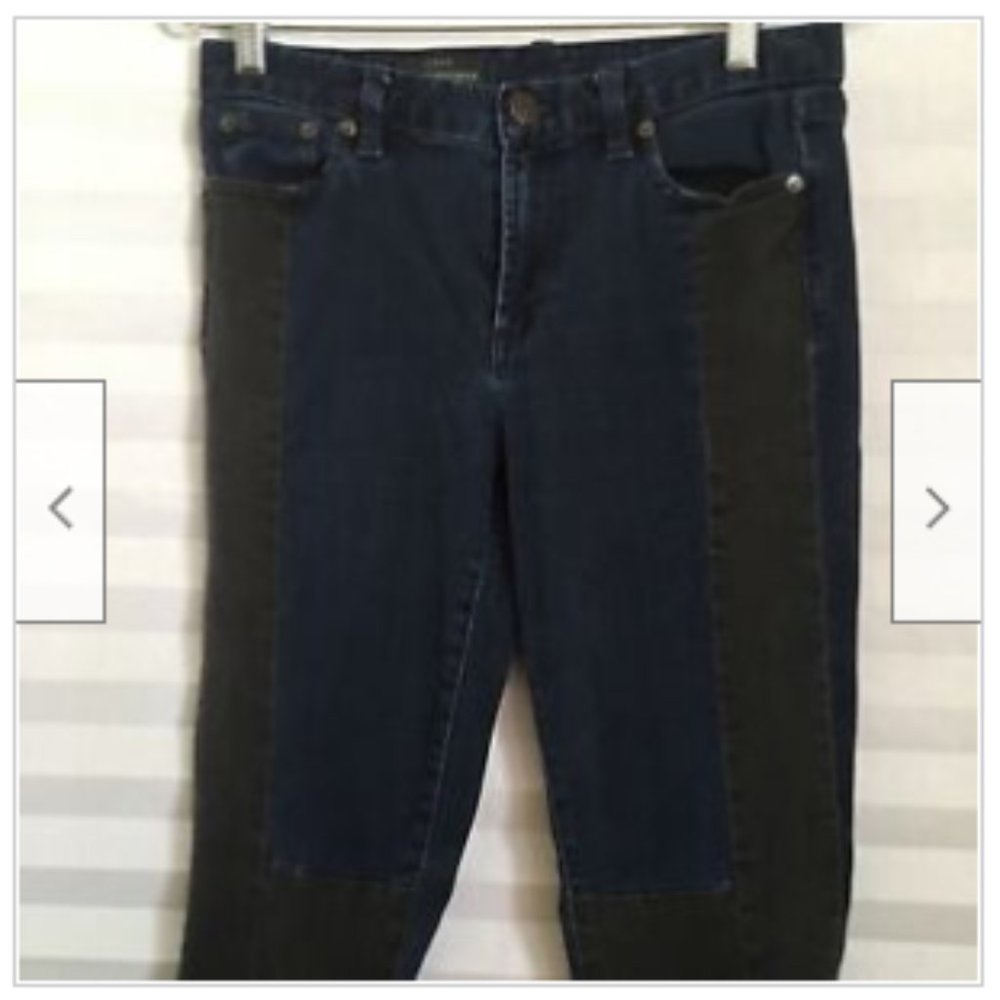 J. CREW Mid Rise Toothpick Skinny Jeans Pants Blocked Indigo - Picture 3 of 8